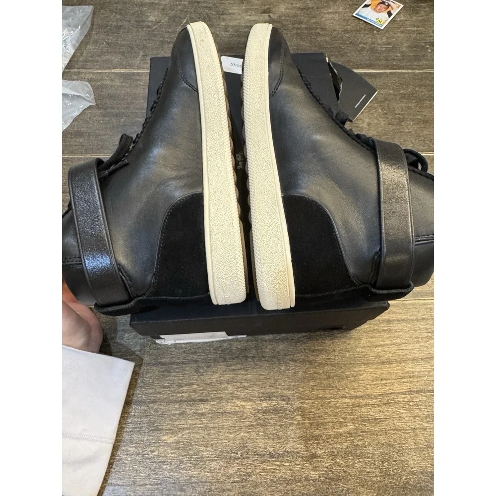 Coach‎ Q9125 C213 Black Leather Suede High Top Sneakers Shoes size 9.5